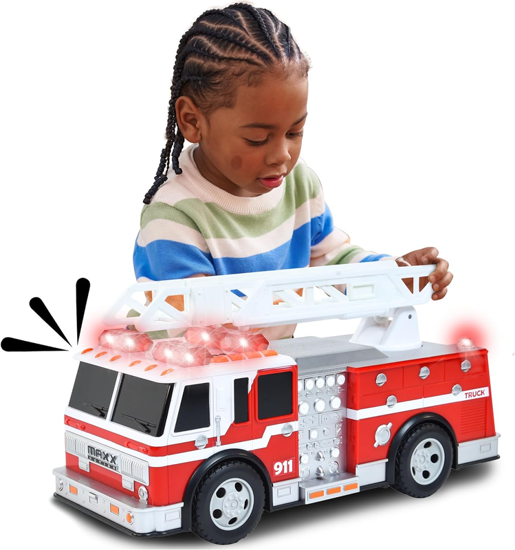 Maxx Action 12 Large Fire Truck  Lights and Sounds Vehicle