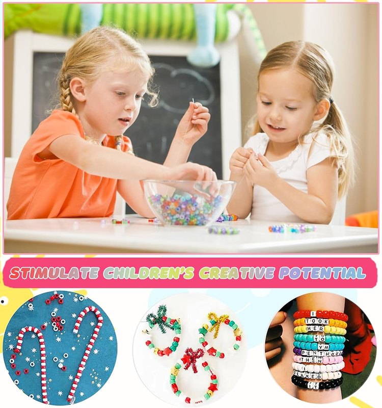 Bead Bracelet Making Kit for Jewelry DIY - Polymer Clay, Pony, Flower, Letter, C