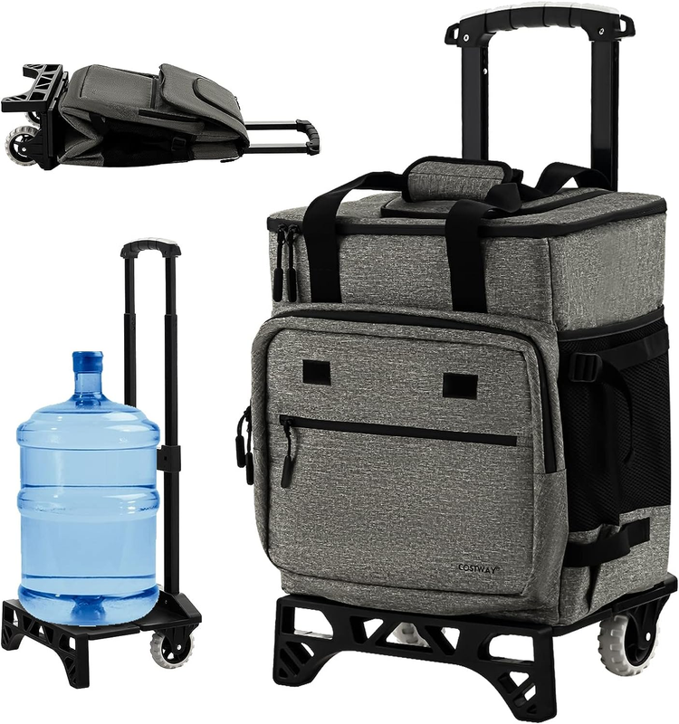 , Leakproof Insulated Soft Cooler Bag With Wheels And