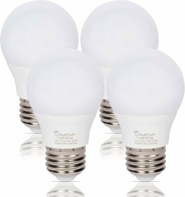 [4 Pack] LED A15 Refrigerator 4W 120V 40W Equivalent Bulbs E26 5000K Daylight