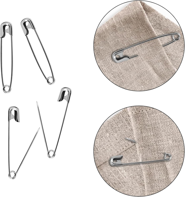 Large Safety Pins, 56 mm, 60 Pcs Heavy Duty for Clothing, Jewelry Making, Sewing