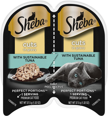 Sheba Perfect Portions Wet Cat Food Cuts in Gravy With Sustainable Tuna, 2.6 24