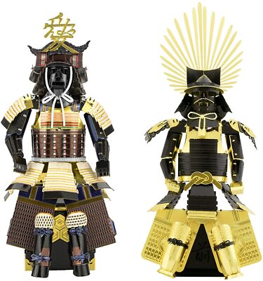SET of 2 Fascinations Metal Earth SAMURAI and JAPANESE TOYOTOMI Armor Model Kits