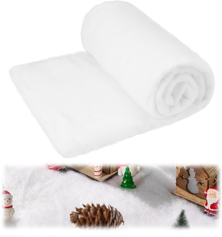 Christmas Snow Blanket Roll (3X8 Ft,1 Pcs) for Christmas Decoration,Thick White