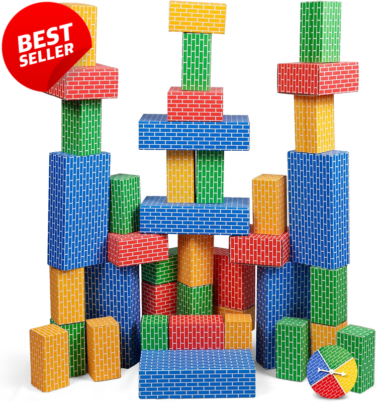 National Geographic Jumbo Cardboard Building Blocks 40Pcs STEM Kids Toy - US