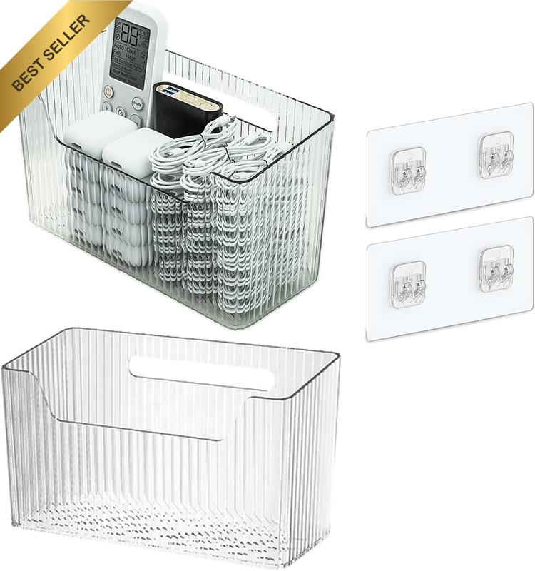 Set of 2 Storage Organizer Bins Wall Mounted Shower Basket, Shower Caddy Stackab