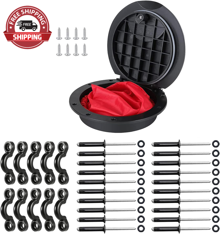 Deck Plate Kit Deck Hatch With Storage Bag,10 Pcs Kayak Pad Eyes Kit W