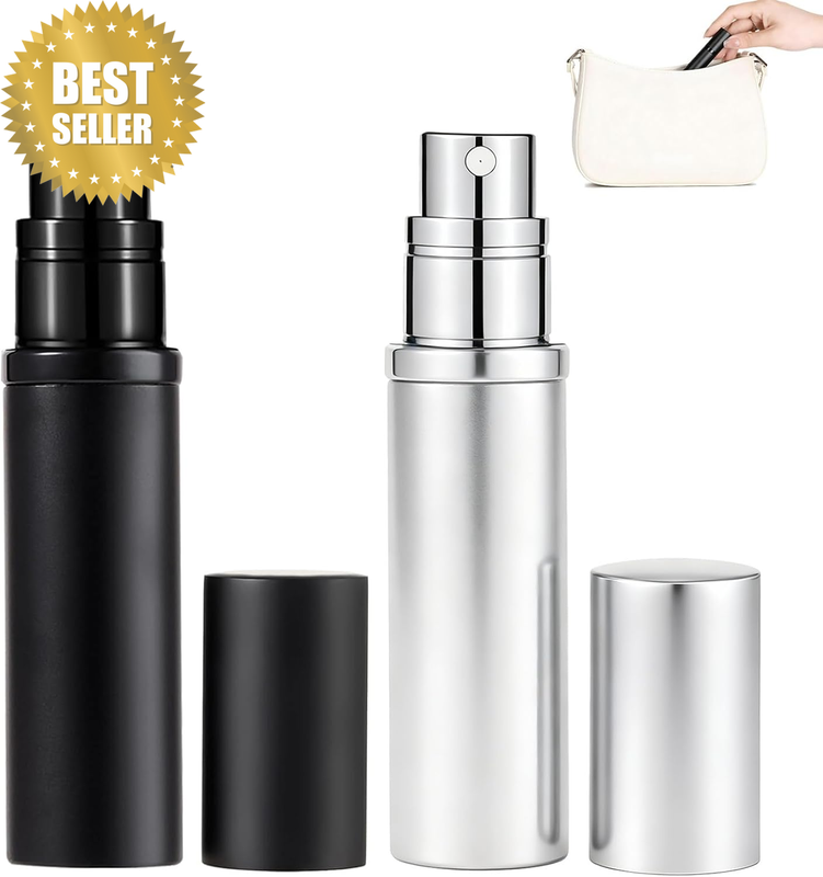 2 Pack Travel Perfume Atomizer, 5Ml Refillable Leak Proof Spray Bottle, Portable
