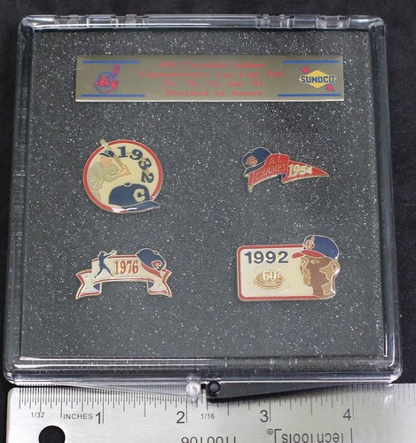 1992 Cleveland Indians Cap Logo Series Pins with Case #310 SH-3