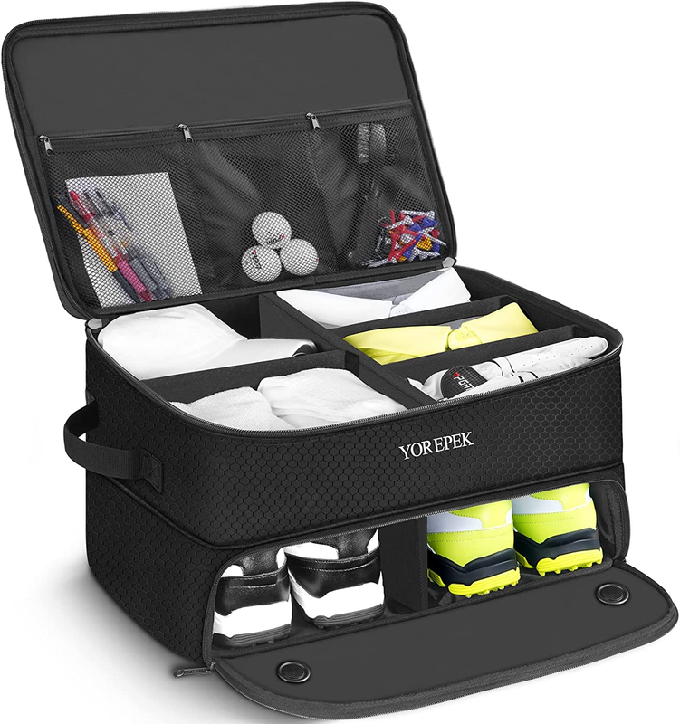 2 Layer Golf Trunk Organizer, Waterproof Car Golf Locker with Separate Ventilate