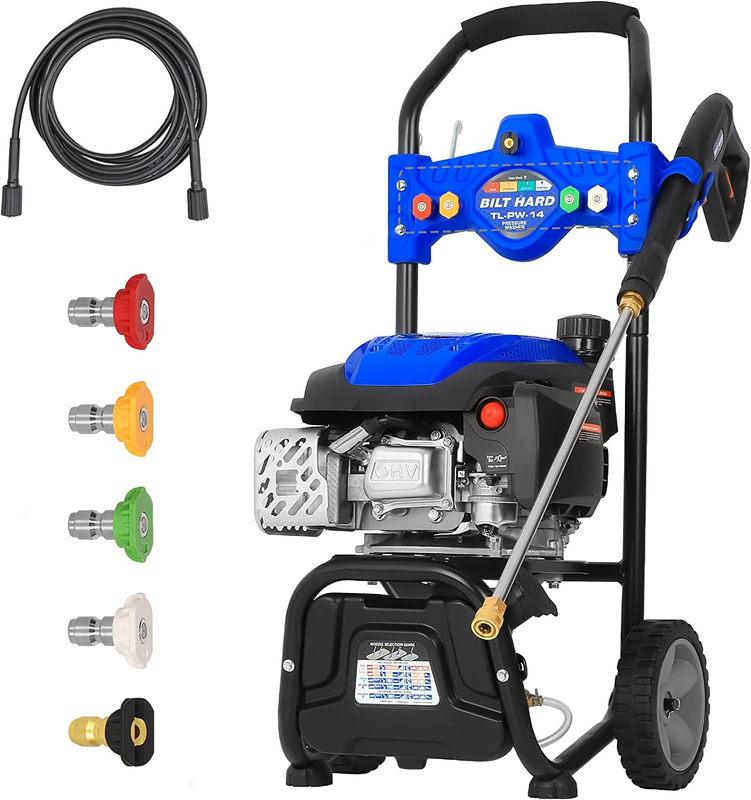 Gas Pressure Washer 3100 PSI 2.4 GPM, 5 Nozzle Tips 25Ft Hose Power Washer with