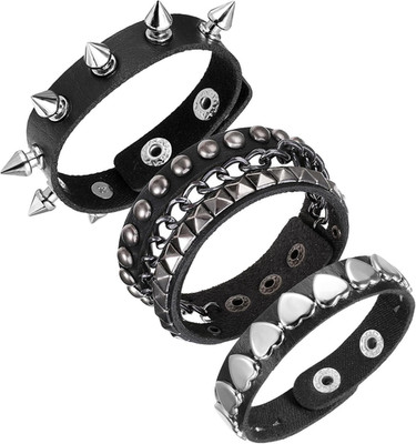 Nietenarmband Schwarz Punk Rock Gothic Lederarmbänder Herren Damen Biker