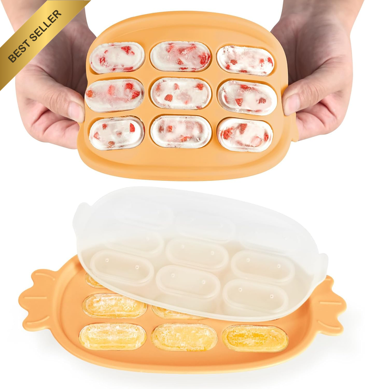 Baby Popsicle Mold - Baby Food Maker & Breastmilk Teething Freezer Tray - BPA Fr