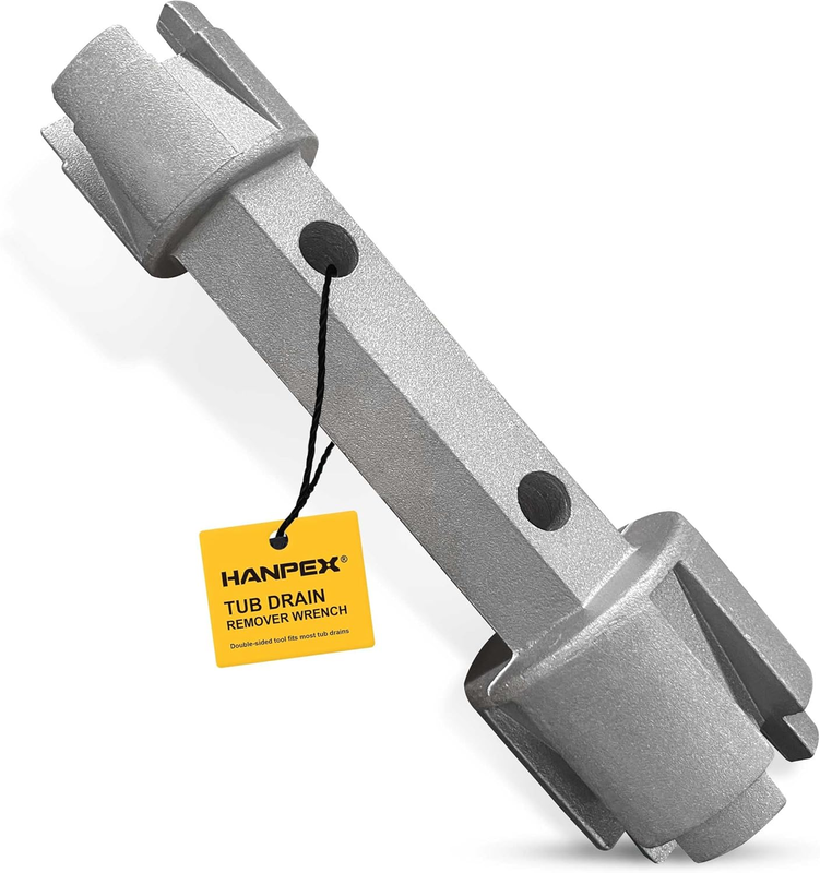 Tub Drain Remover Wrench Dual-Ended Aluminum Bath & Shower Drains