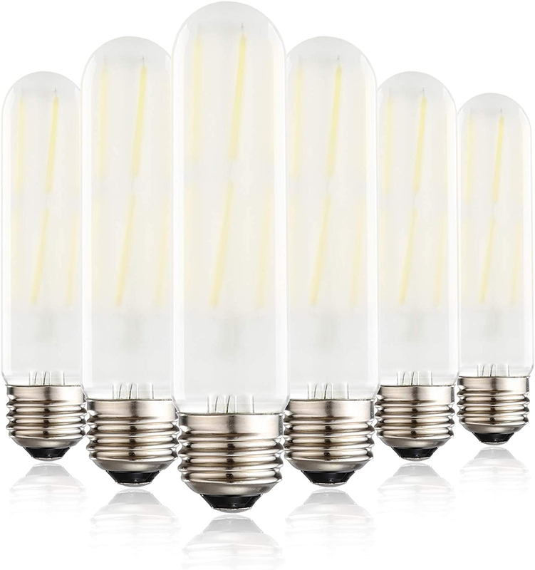 Dimmable T10 Frosted LED Bulbs,6W LED Tubular Edison Bulbs 60 Watt Equivalent,60