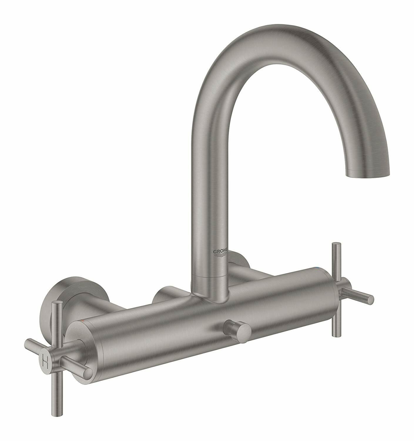 GROHE New Atrio Kreuzgriff Badewannenarmatur supersteel NEU