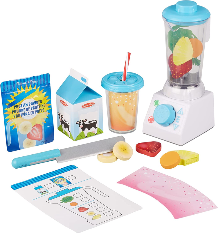 Smoothie Maker Blender Set with Play Food - 22 Pieces - Play