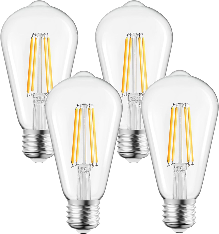 , 4pcs Vintage 6 Watt Light Bulbs E26 Base Non-dimma