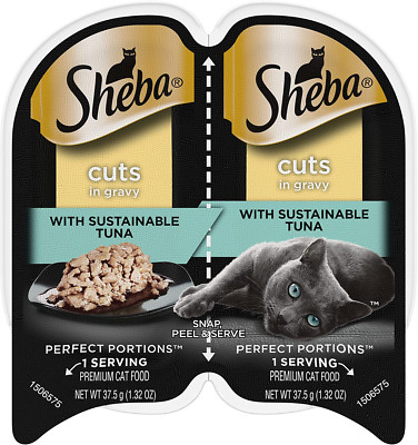 SHEBA PERFECT PORTIONS Cuts in Gravy Adult Wet Cat Food Trays (12 Count, 24 Serv