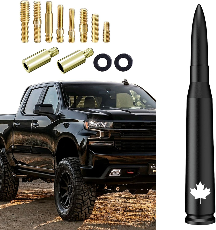 Canada Design Car Truck Bullet Antenna, Universal Short Replacement for GM Chevy