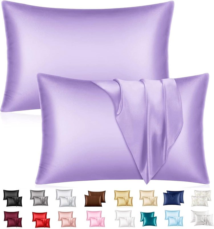 Satin Silk Pillowcase for Hair and Skin - Soft Breathable Smooth Both Sided Silk