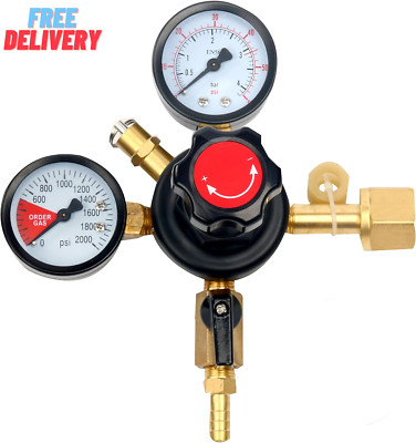 Yaebrew Dual Gauge Co2 Draft Beer Dispensing Regulator - Primary High Pressure D