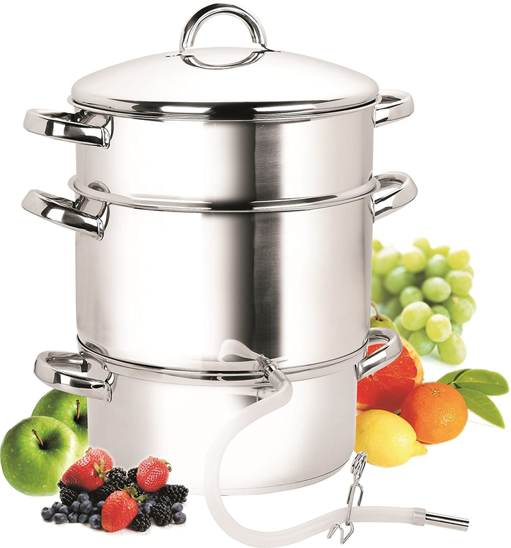 Cook N Home 11-Quart Stainless Steel Fruit Juicer Steamer, 28cm