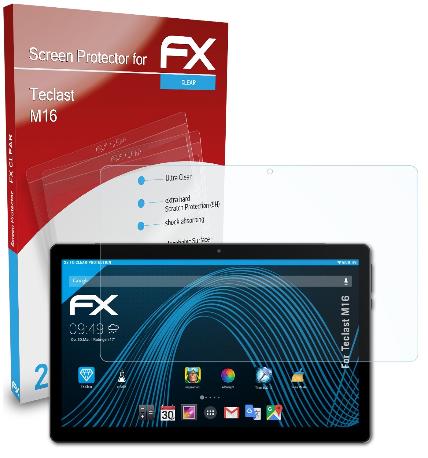 atFoliX 2x Film Protection d'écran pour Teclast F16 Plus mat&antichoc