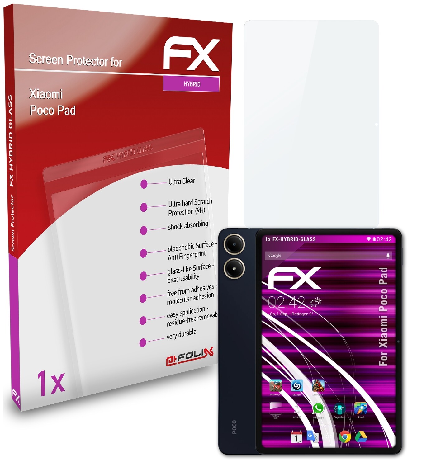 2x Films Protection D'écran AtFoliX FX-Clear Pour Oppo Pad Air - Anti-rayures Et Anti-traces - Made In Germany