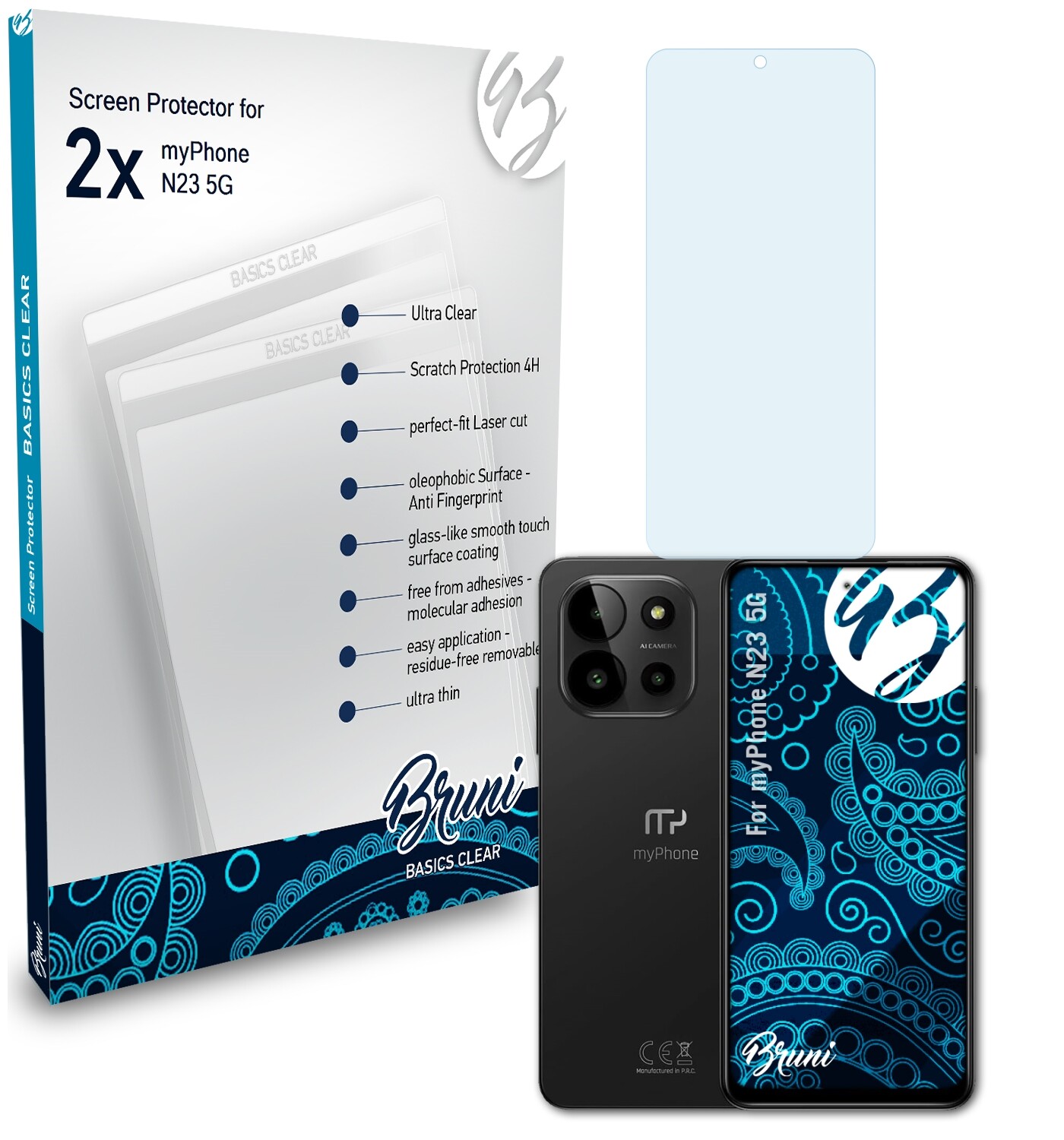 Protecteur D'écran Verre Hybride AtFoliX 9H Pour MyPhone N23 Lite - Ultra Résistant - Neuf