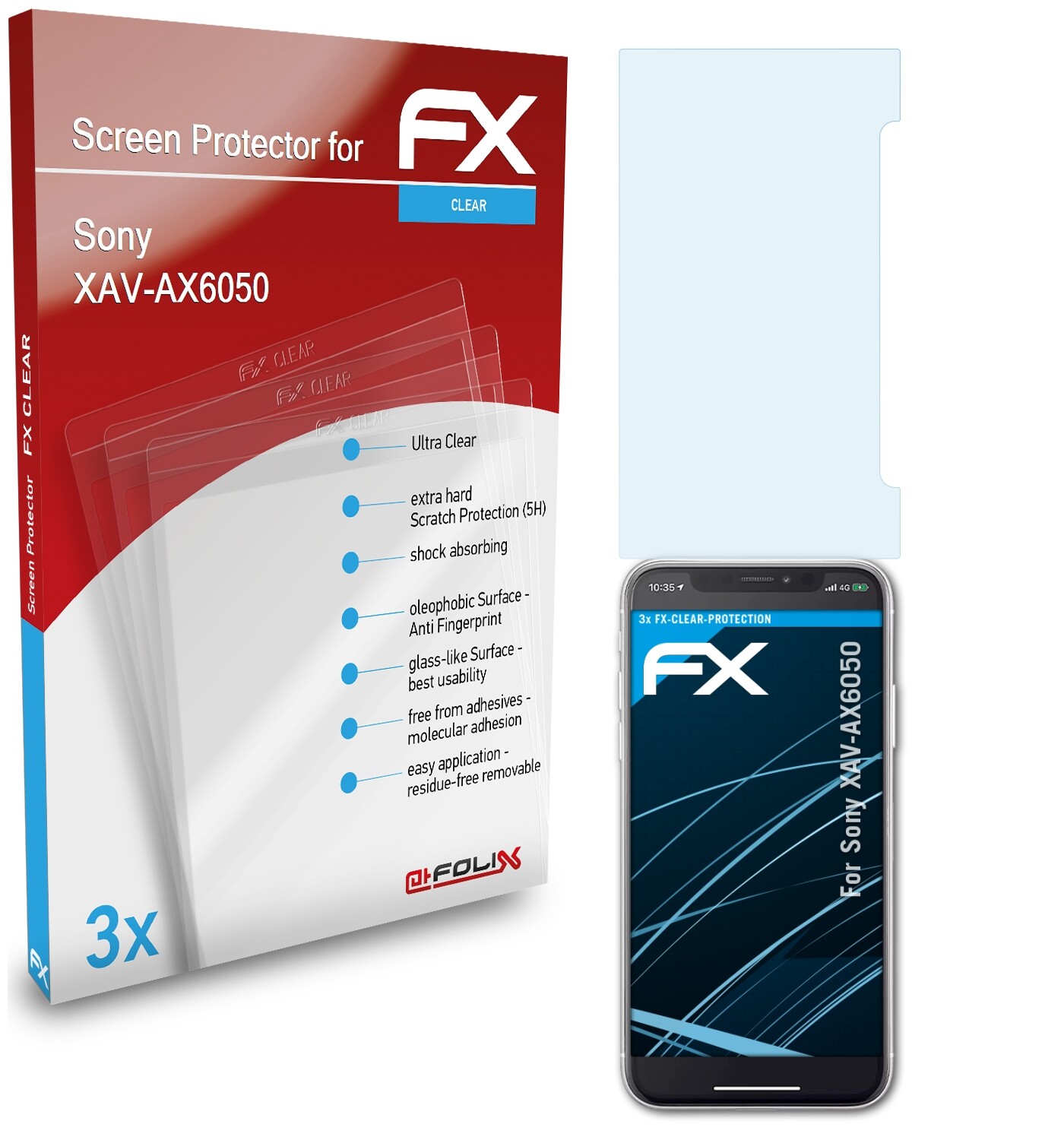 Bruni 2x Écran protecteur pour Sony XAV-AX5600 Protecteur d'écran Bruni 2x Écran protecteur pour Sony XAV-AX5600 Protecteur d'écran