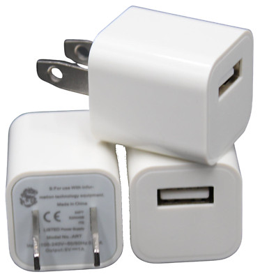 USB Wall Cube Fast Charging Block For Smart Phones 5/6 7 8 11 12 New 3 Pack