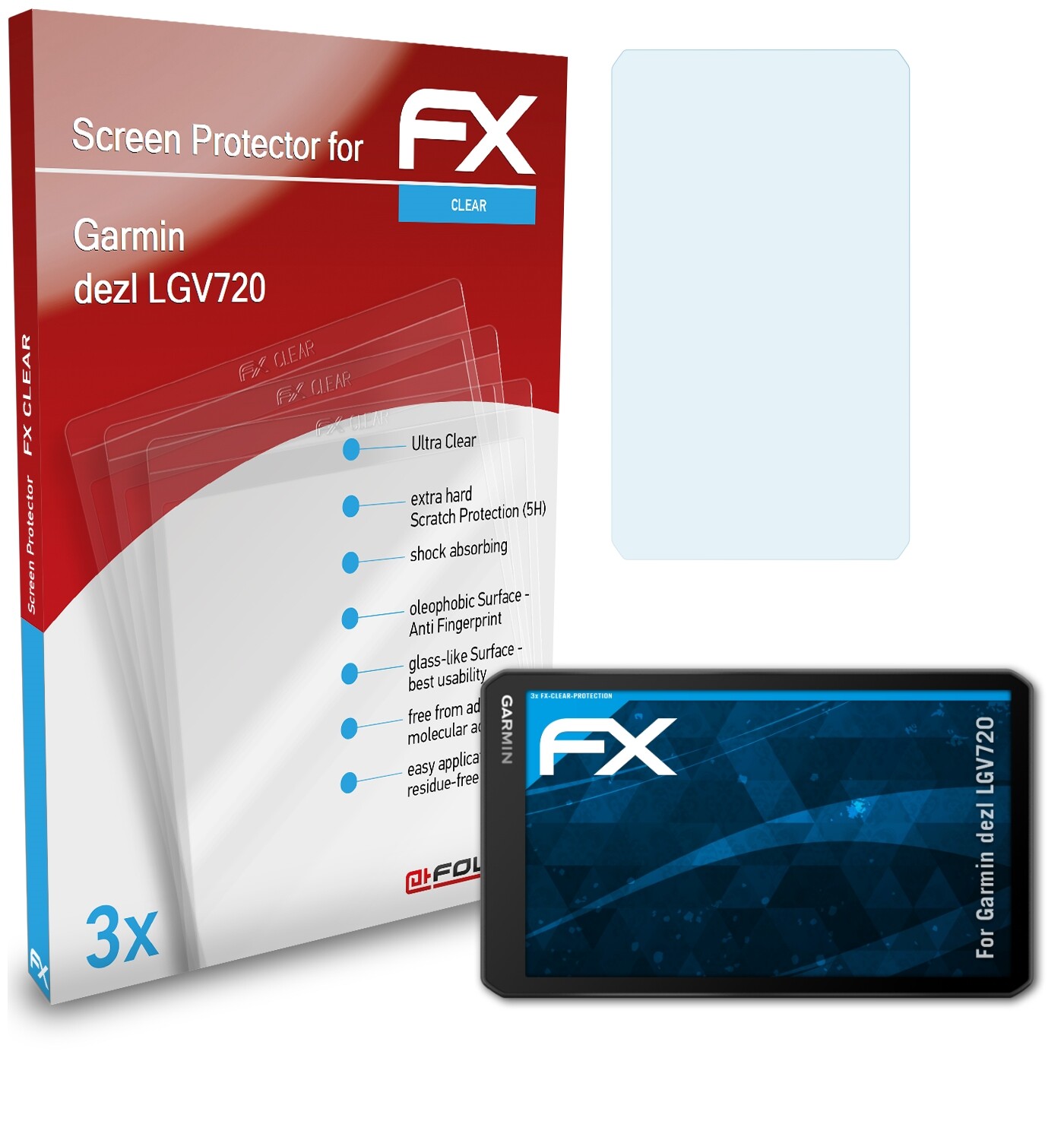 Protecteur D'écran AtFoliX FX-Hybrid-Glass 9H Pour Garmin GPSMap 62 - Neuf, Anti-choc, Facile à Poser