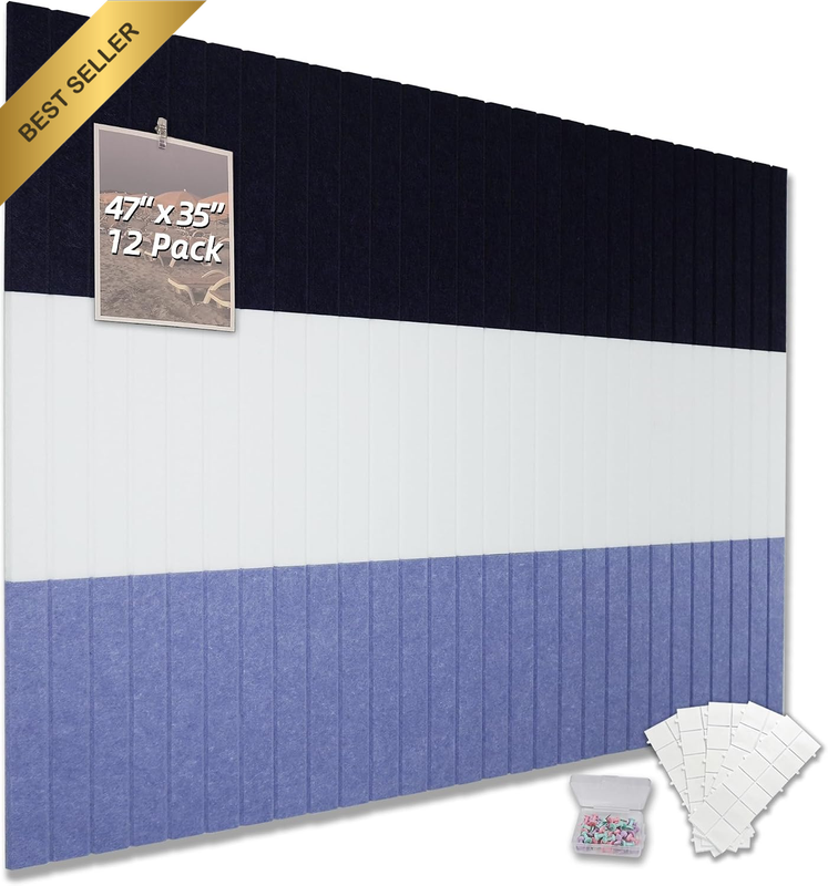 Cork Board Alternative Felt Bulletin Board Tiles-Modular Slat Paneling, Display,