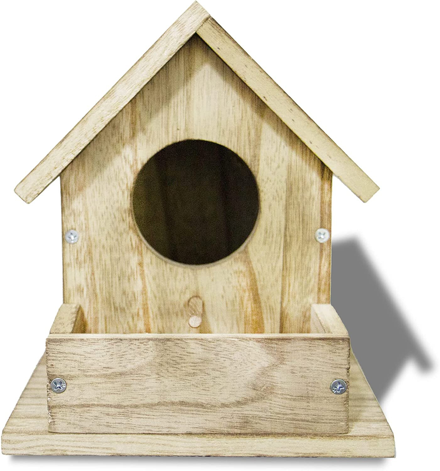 DIY Outdoor Wooden Bird Feeding Build House Window Feeder Birdhouse Protector