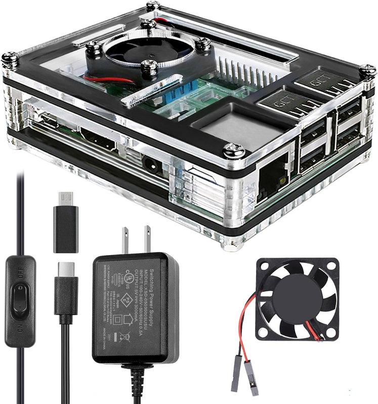 Case for Raspberry Pi 3 with Fan Cooling Pi 3B Case with 3 Pcs...