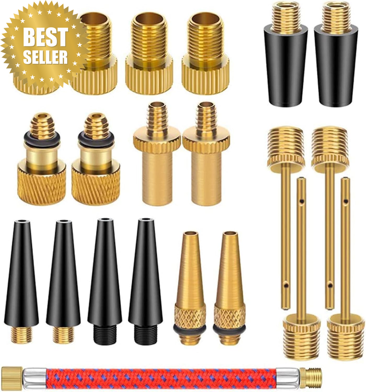 Brass Presta Schrader Valve Adapter Tools, Ball Pump Needle, Bike Tire Valve Pum