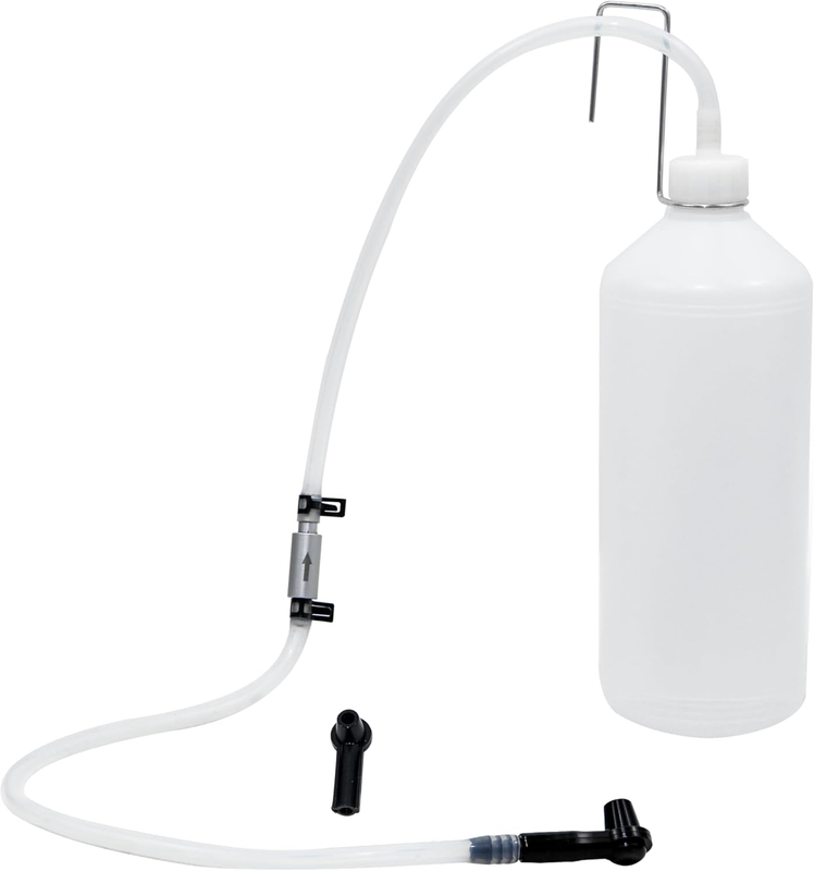 Brake Fluid Bleeder Bottle with Non-Return Check Valve and Hanging Hook Replacem