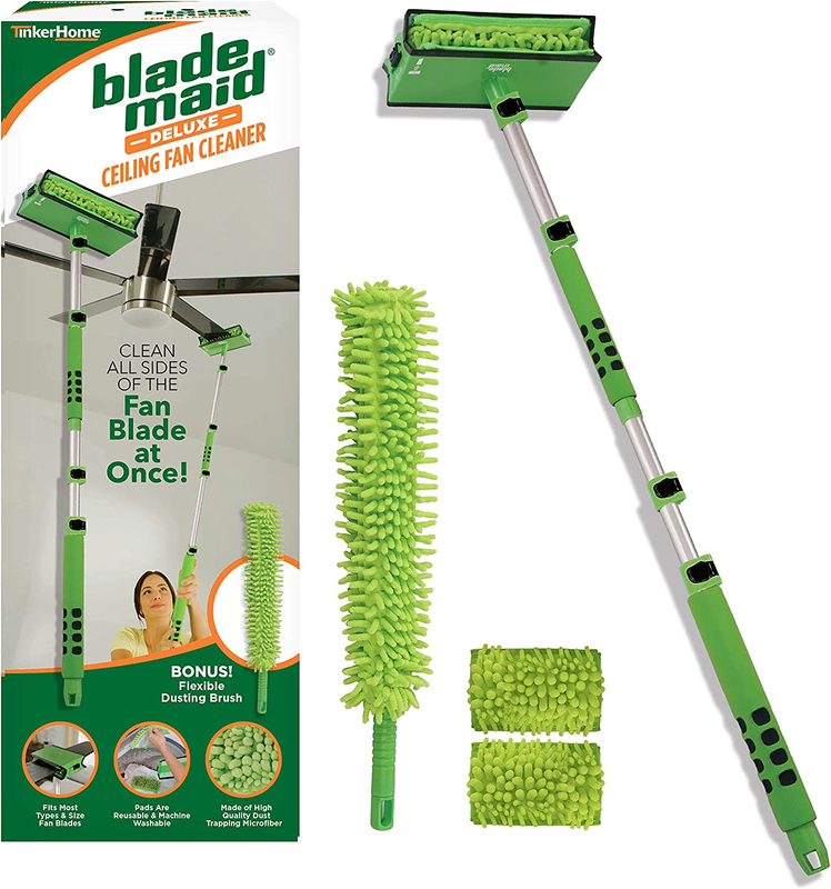 Blade Maid Deluxe Ceiling Fan Cleaner- Dust Cleaning Tool Microfiber Duster