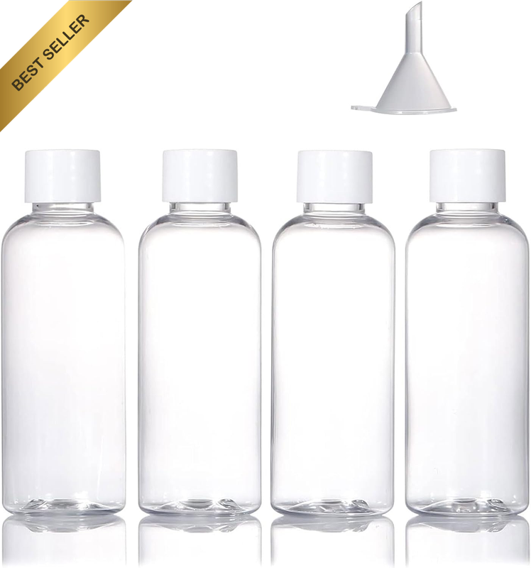 4Pcs Clear Travel Bottles for Toiletries, Leak Proof TSA Approved Plastic Contai