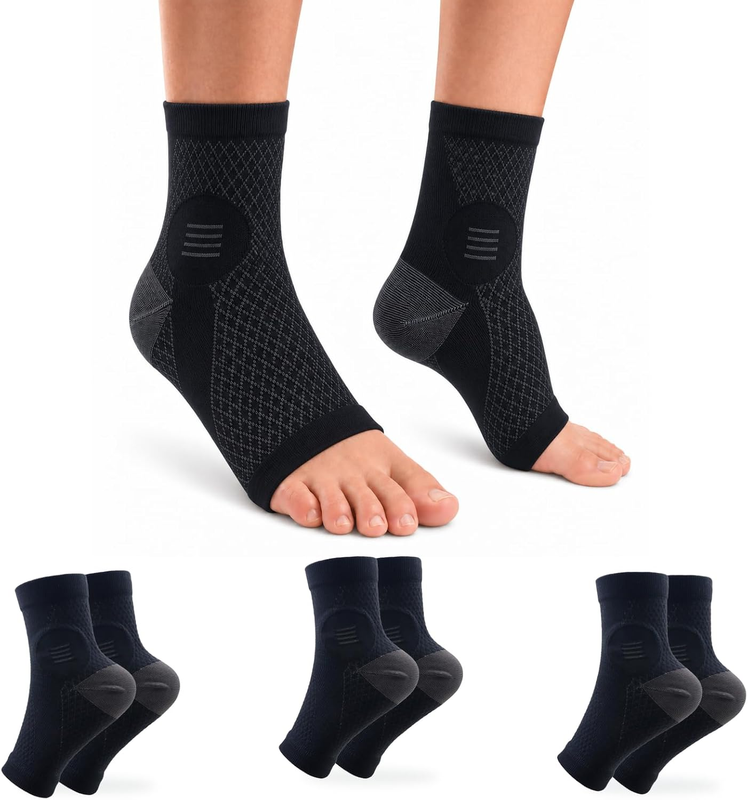 3 Pairs Neuropathy Socks for Women and Men, Toeless Compression Socks