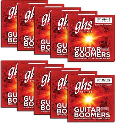 GHS Strings GBCL 10 pack Boomers Roundwound Electric Guitar Pack of 10, Silver 