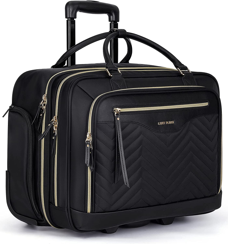 Rolling Laptop Bag, Wheeled Briefcase for Business Travel, R