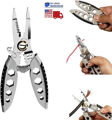 7'' Multifunctional Wire Stripper Stripping Cable Cutter Plier Professional Tool