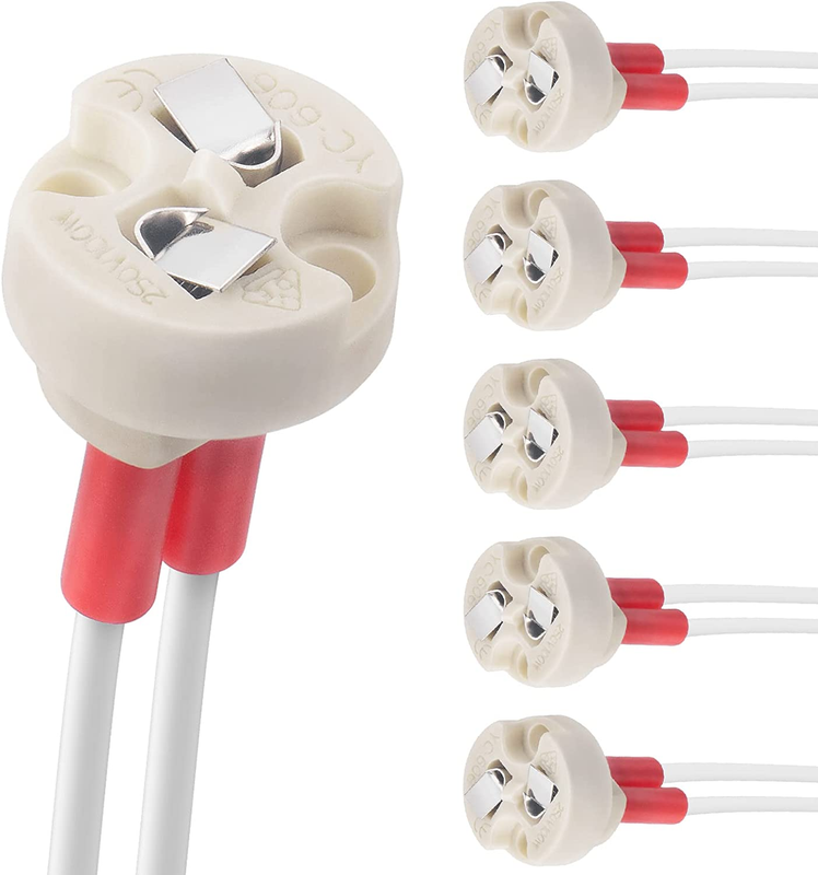 6PCS G4 GU5.3 Bi-Pin Ceramic Base Socket MR16 MR11 Halogen Incandescent LED Bulb
