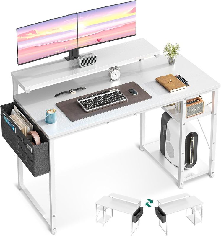 48 Inch Computer Desk with Adjustable Monitor Stand, Work Wr