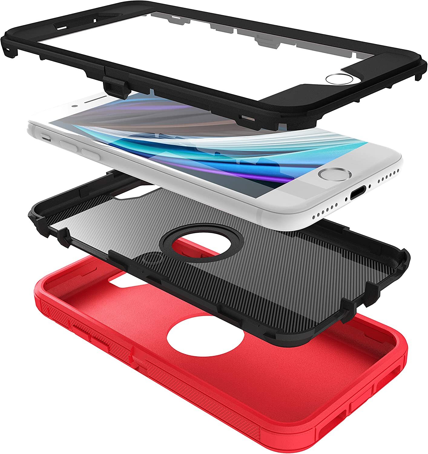 For iPhone SE 2020/2022 Shockproof Defender Case Cover w/ Belt Clip & Screen 