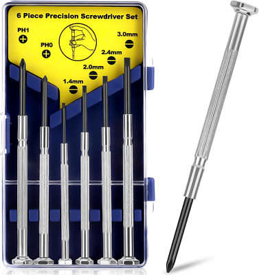 6PCS Tiny Screwdriver Set with Case, Mini Screwdriver Set with 6 Different Size