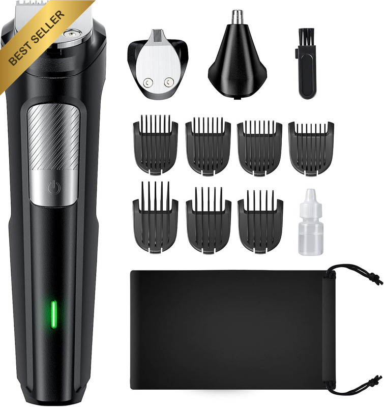 Beard Trimmer Hair Clipper 13Pc Cordless Grooming Kit with Nose Trimmer Shaver
