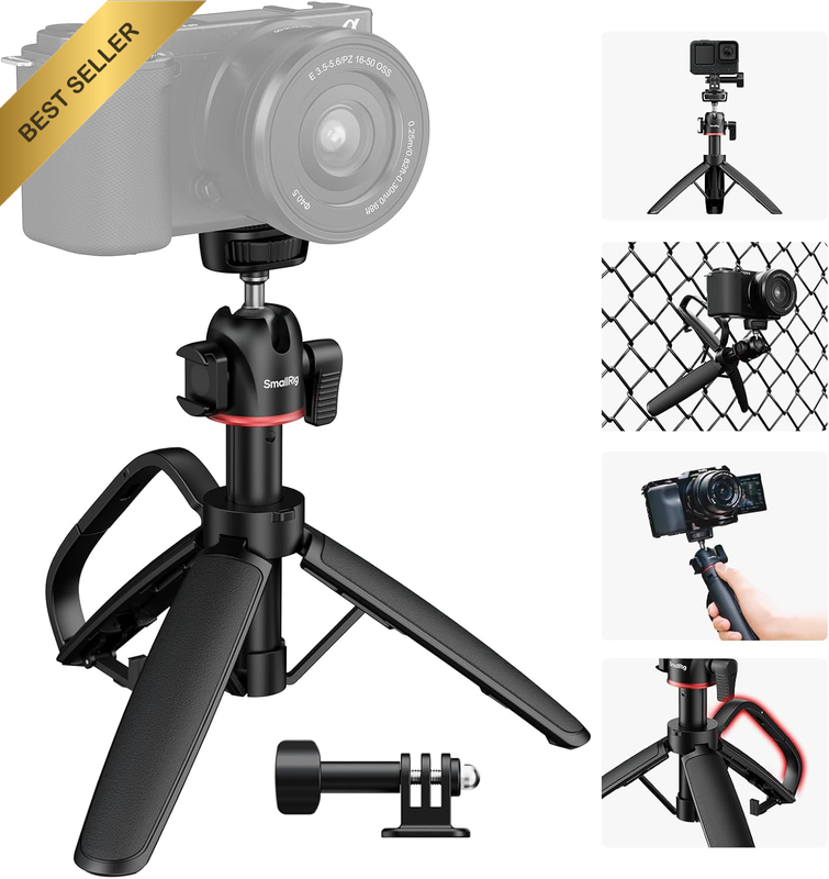 Small Camera Tripod Selfie Stick, Extendable 8